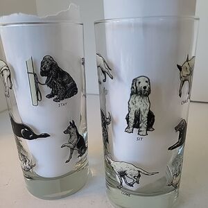Fishs Eddy Dog Tricks Highball Glass Set Of 2